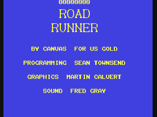 Road Runner title screen for Commodore 64